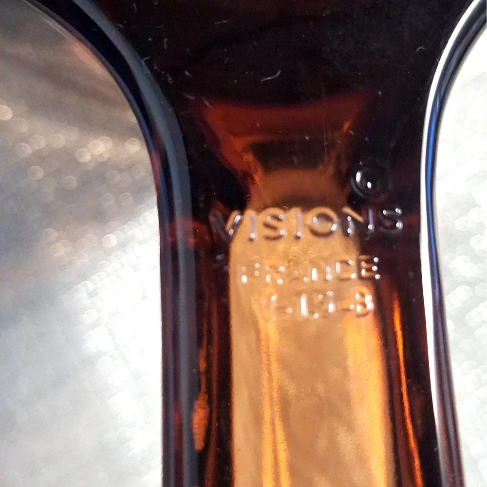 Visions Ware Corning 1.5 L Glass Double Boiler V-20-B Sauce Pan Pot Amber France